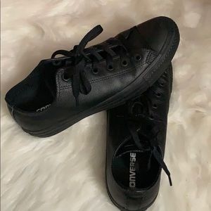 All black leather converse.